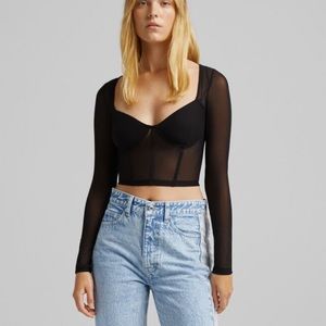 black sheer long sleeve 🖤